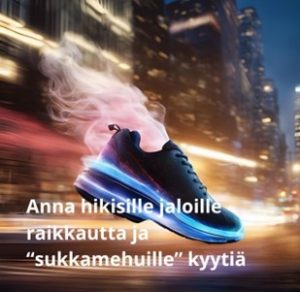 Anna hikisille kengille kyytiä