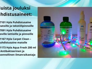37091-MLCA Hyla Joulun puhdistusainepaketti – Aineet matoille, tekstiileille, lattioille ja raikastamiseen